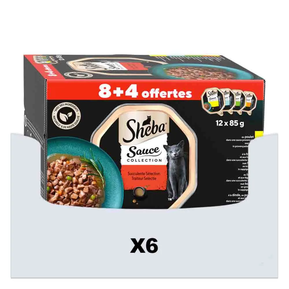 6x Sheba Kattenvoer Nat Sauce Collection Traiteur Selectie Multipack 12x85 gr van Sheba – productfoto