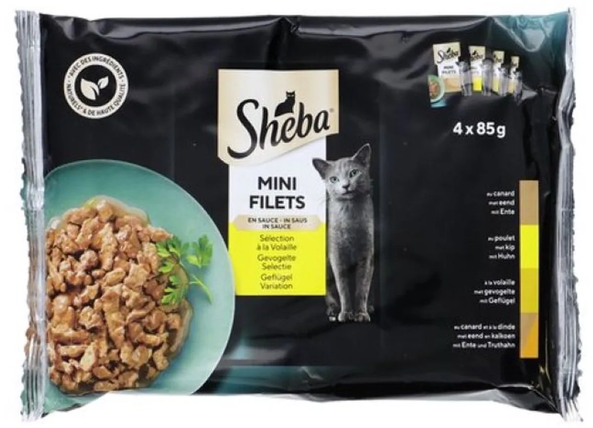 6x sheba Mini filets in saus gevogelte selectie 4x 85g van Sheba – productfoto
