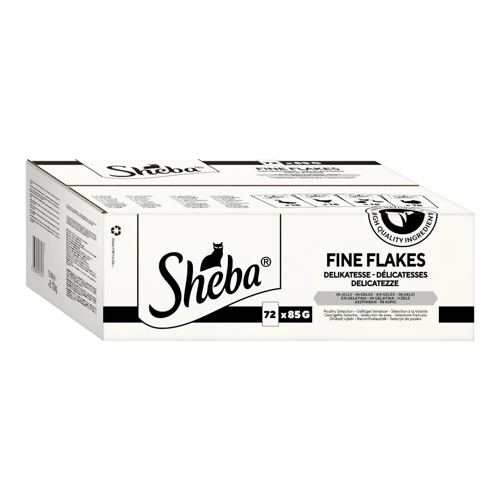 72x85g Sheba portiezak Delicatesse in gelei gevogelte variatie nat kattenvoer van Sheba – productfoto