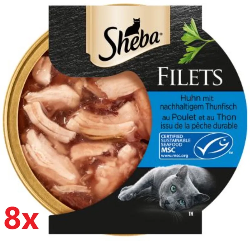 8x Sheba - Filets Kip & Tonijn in Saus - Kattenvoer Natvoer - 60 g de Sheba – photo produit