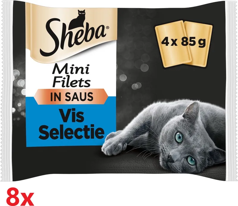 8x Sheba - Mini Filets Vis Selectie in Saus Multipack - Kattenvoer Natvoer - 4x85g by Sheba – product photo