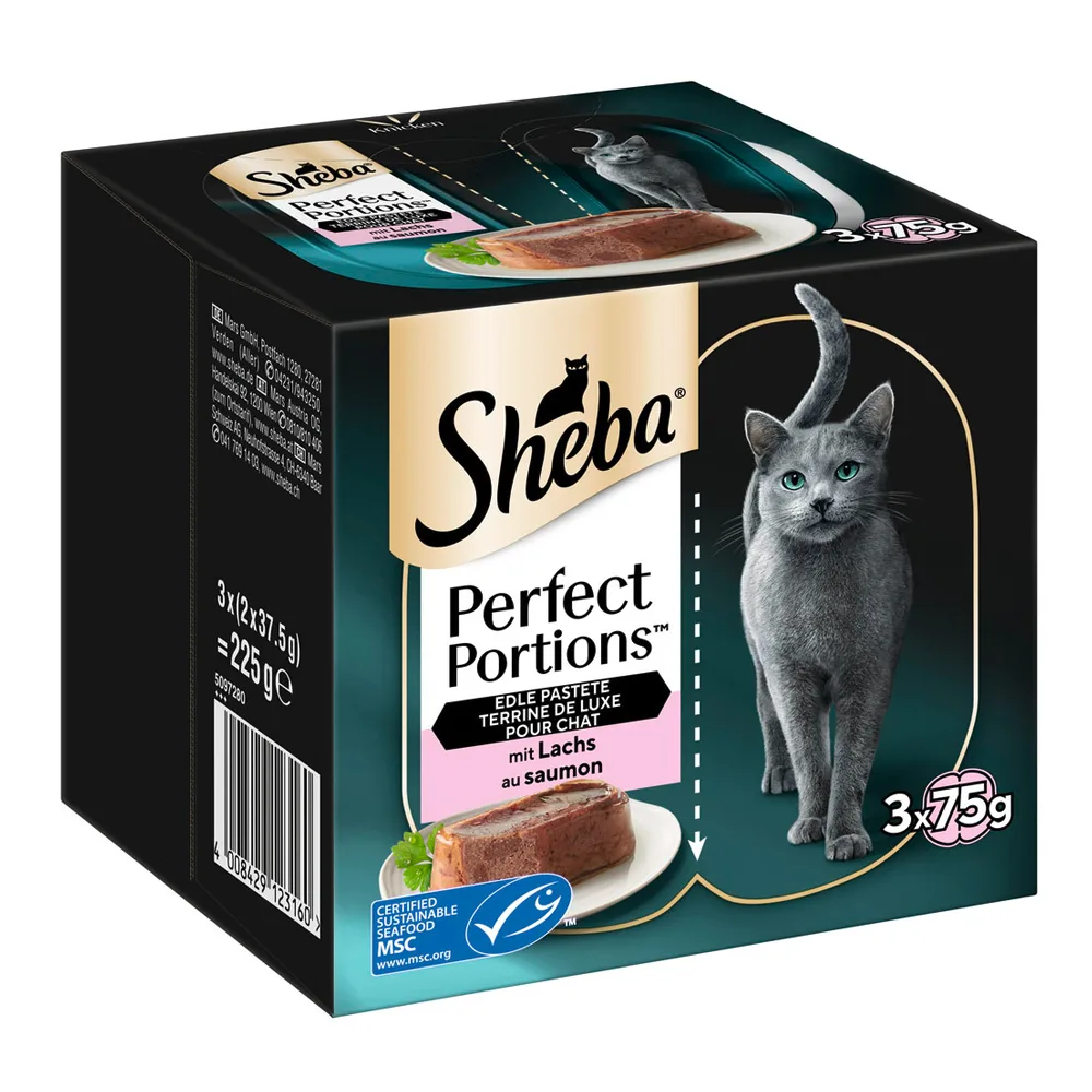 96 x 37,5 g Sheba Perfect Portions Paté met Zalm nat kattenvoer by Sheba – product photo