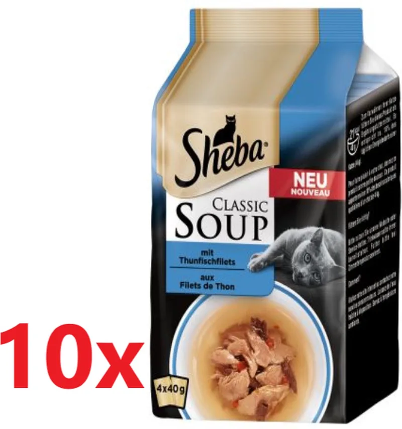 Classic Soup Tonijn - Kattenvoer Multipack - 10 verpakingen van 4x40 g by Sheba – product photo