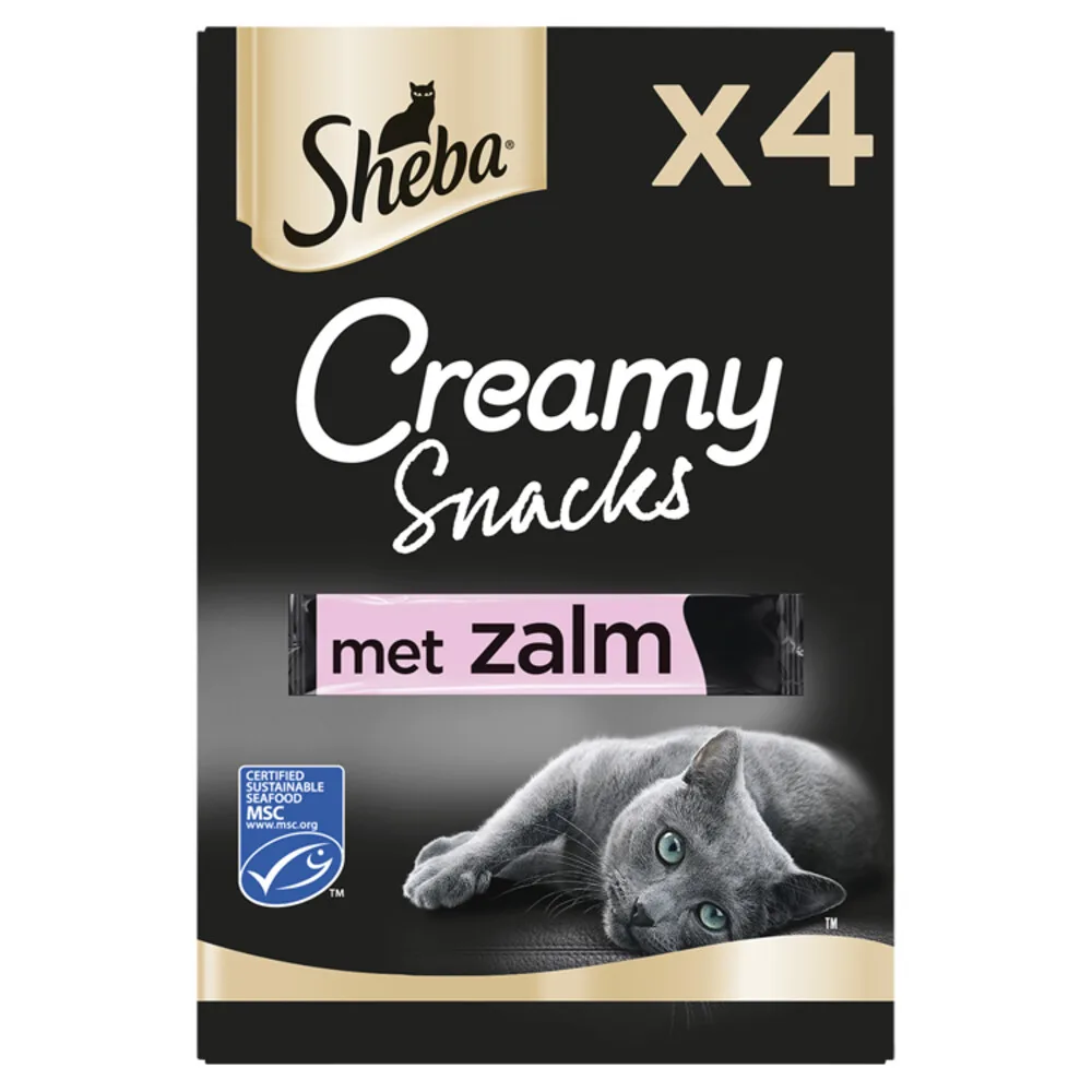 Creamy Snacks Kattensnoepjes Zalm 4 stuks fra Sheba – produktbillede