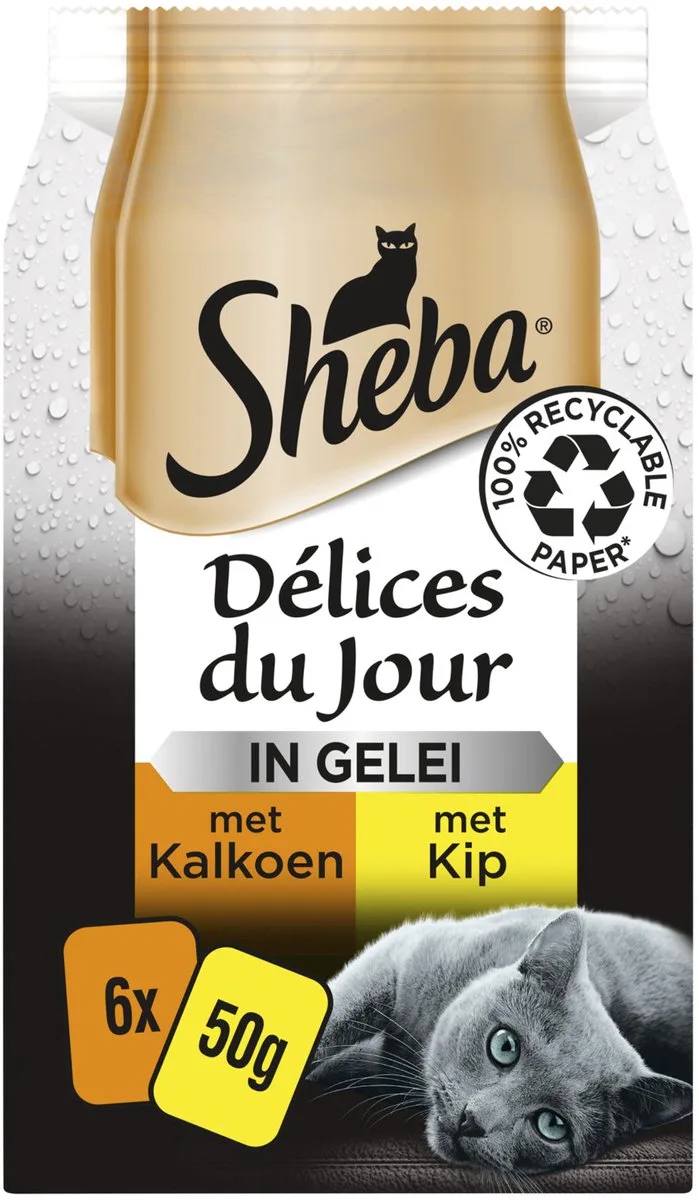 Delice Dujour Gevogelte Gelei Multipack 6 x 50 gr van Sheba – productfoto