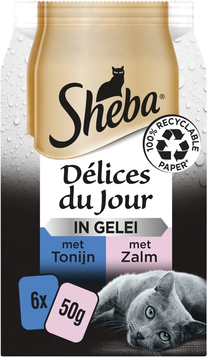 Delice Dujour Vis Gelei Multipack 6 x 50 gr van Sheba – productfoto