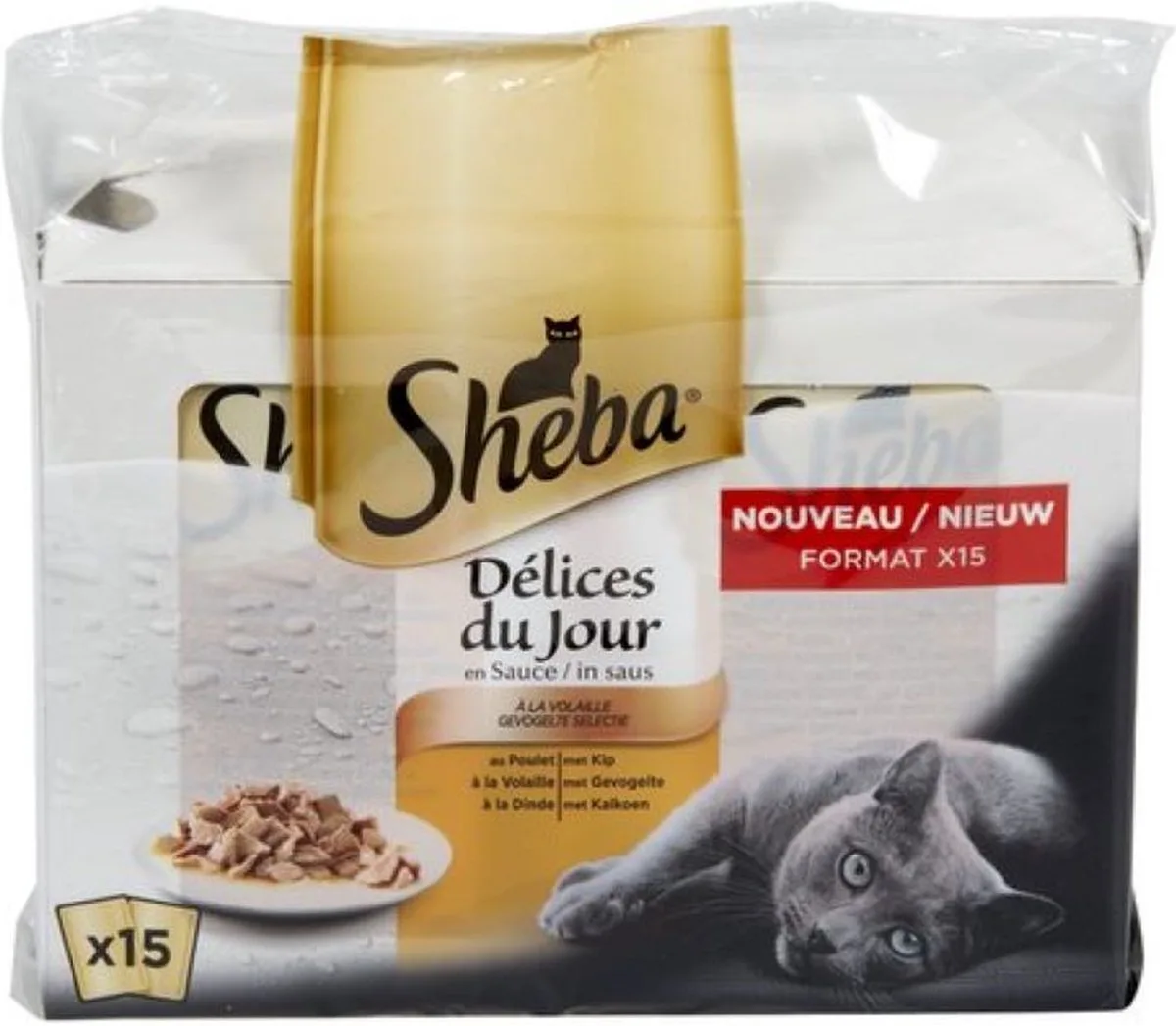 Délices Du Jour - Gevogelte in saus - 15x50g by Sheba – product photo