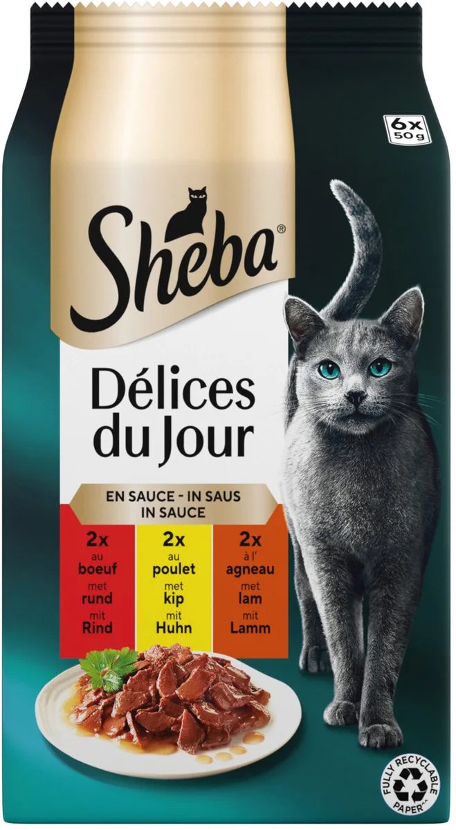 Delices Du Jour Traiteur Selectie In Saus - Kattenvoer - 6x50 g de Sheba – photo produit