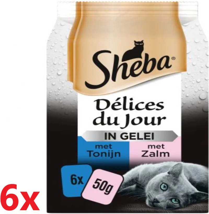 Delices Du Jour Vis In Gelei - Kattenvoer - 6 verpakkingen van 6x50g by Sheba – product photo
