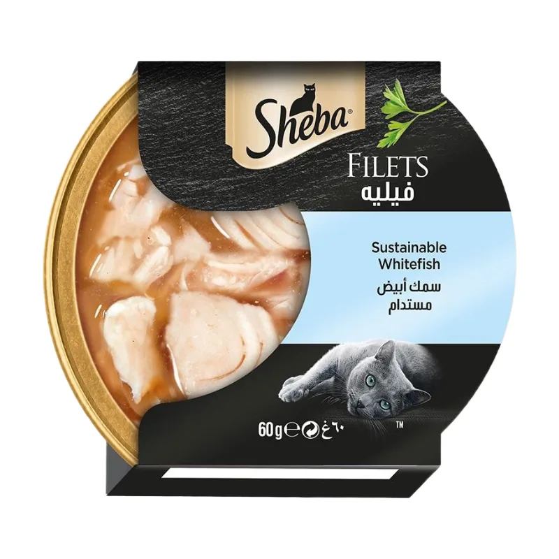 Filets mit nachhaltigem Weißfisch Nassfutter für Katzen 16 x 60 g de Sheba – photo produit