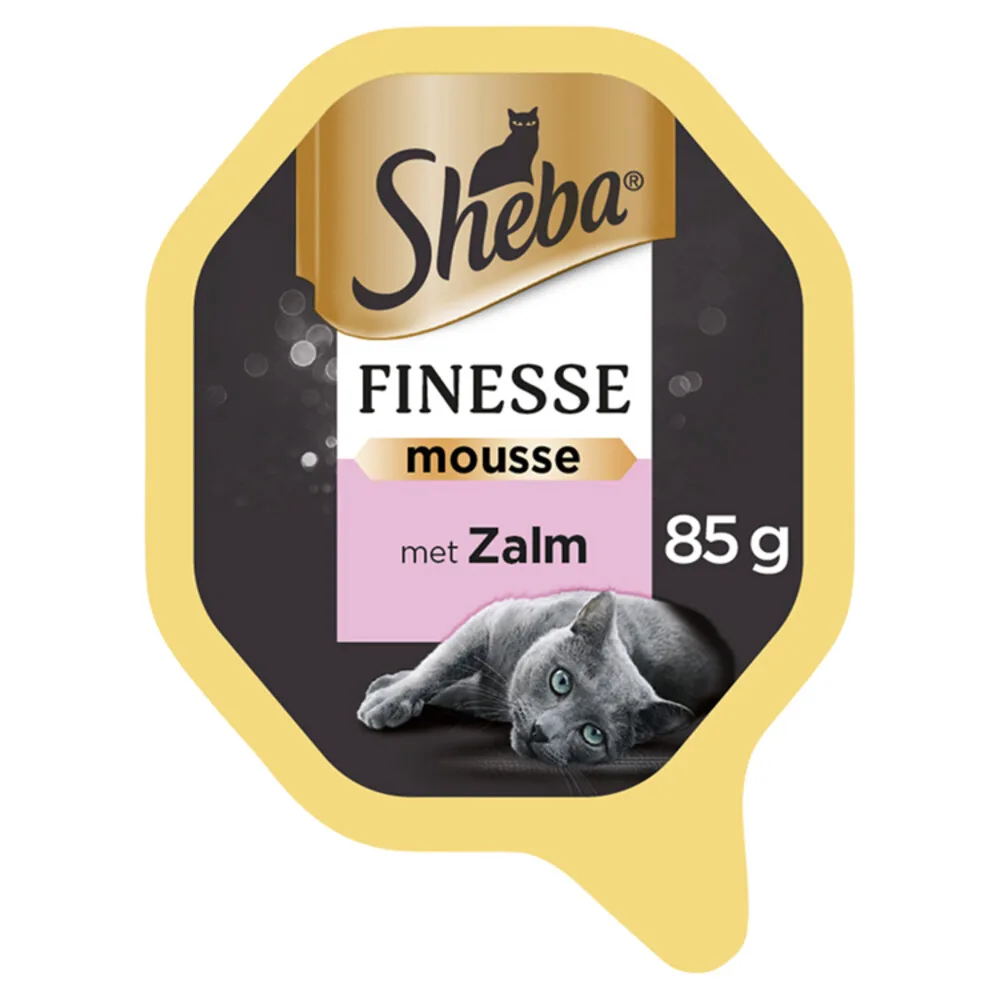 Finesse Kattenvoer Natvoer Mousse Zalm Kuipjes 85 gr van Sheba – productfoto