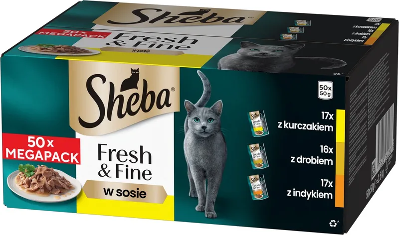 Fresh & Fine Serie - Kattenvoer - Met Kip - Met Gevogelte - Met Kalkoen de Sheba – photo produit