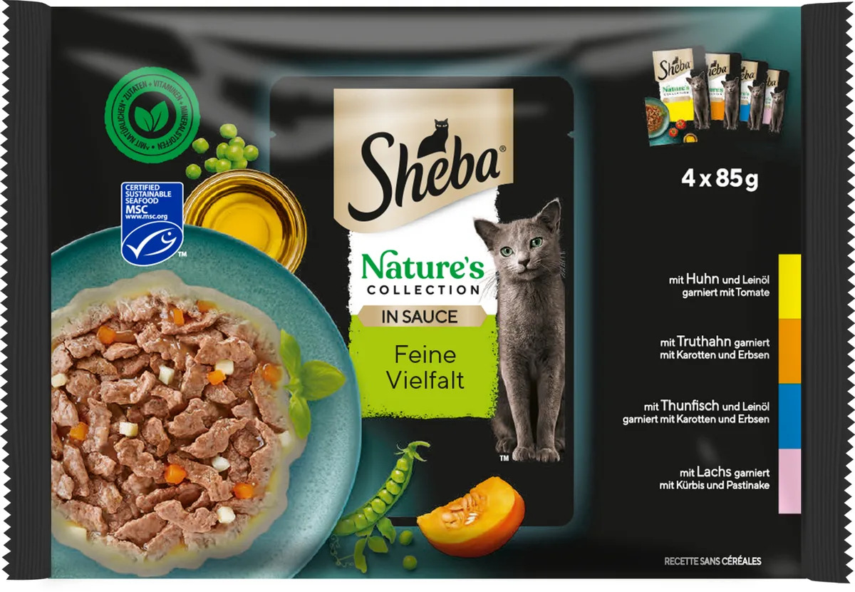 Frischebeutel Nature's Collection in Sauce Feine Vielfalt 4x85g - 340 g från Sheba – produktbild