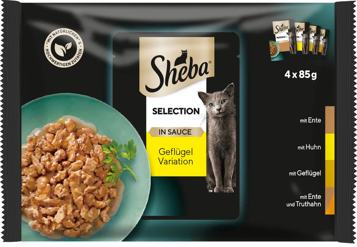 Frischebeutel Selection in Sauce Geflügel Variation 4x85g - 340 g by Sheba – product photo