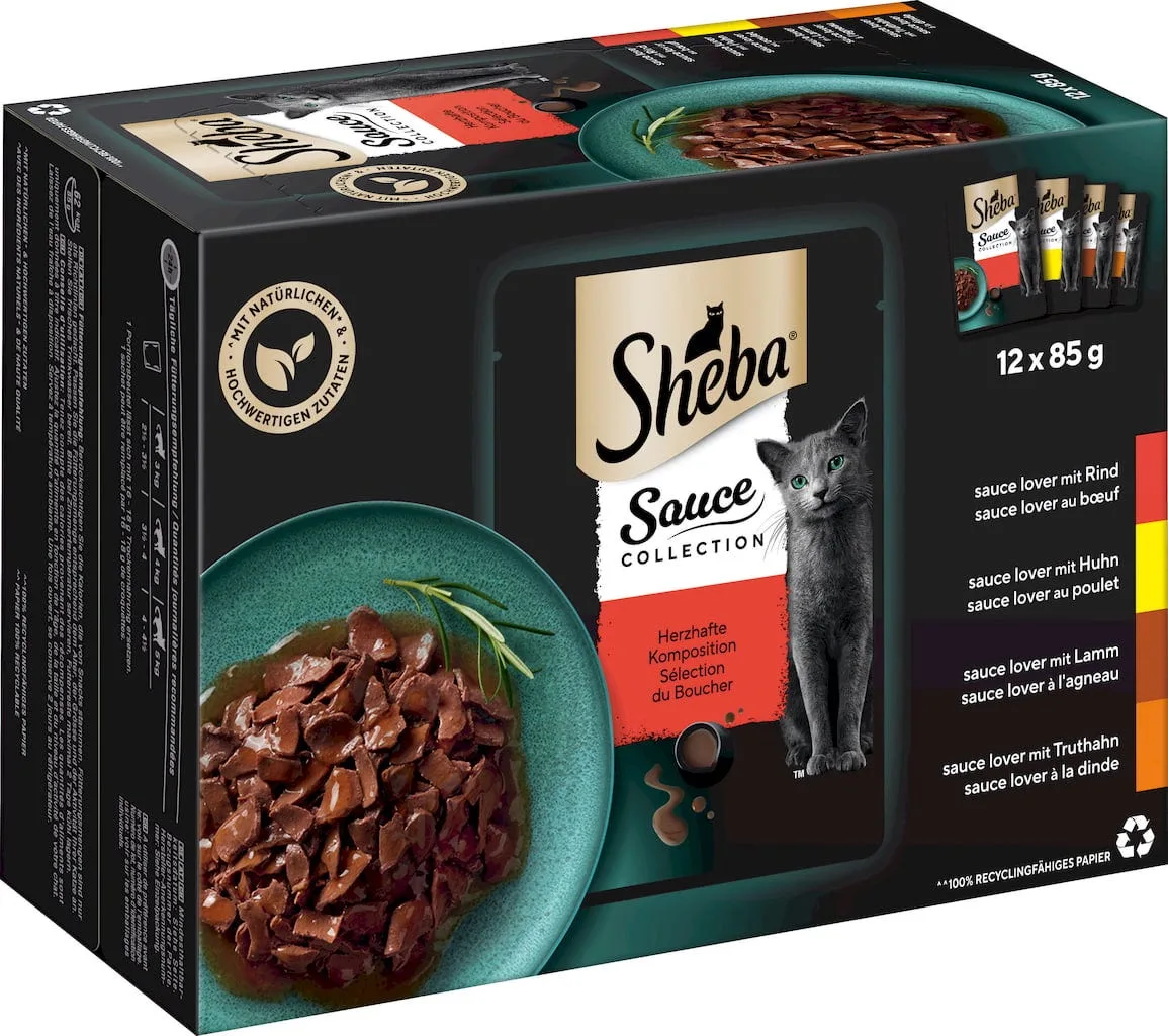 Frischebeutel Selection in Sauce Herzhafte Komposition12x85g - 1.020 g von Sheba – Produktfoto