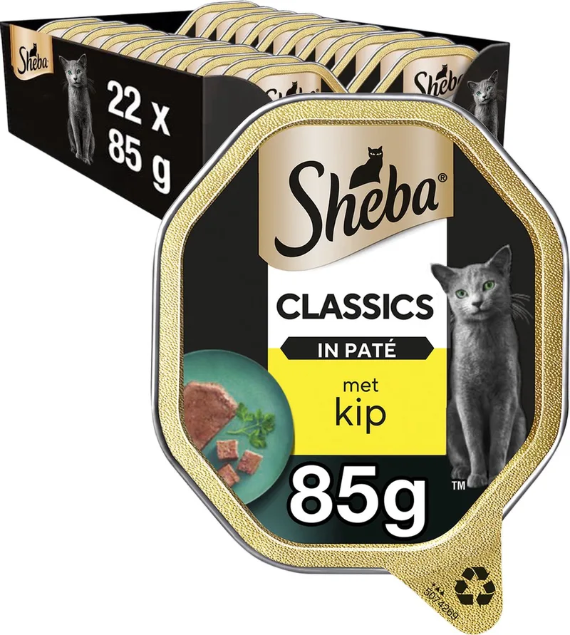 Kattenvoer - Classic Paté - Natvoer - Kip - kuipjes 22x85g by Sheba – product photo