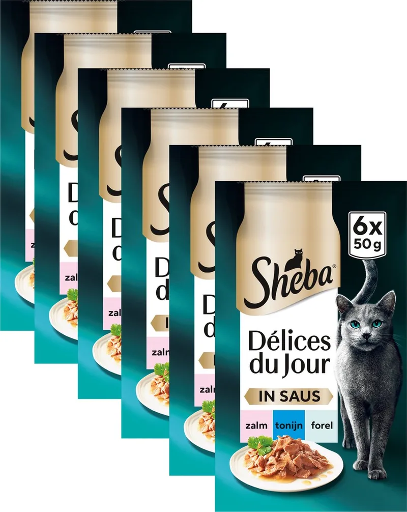 Kattenvoer Délices du Jour - Vis Selectie in saus Natvoer - 36x50 g de Sheba – photo produit
