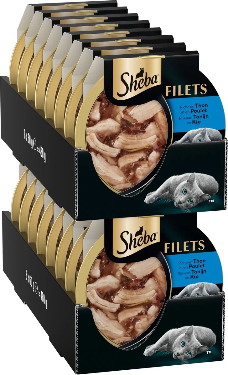 Kattenvoer - Filets - Tonijn en kip in saus - 16x60g by Sheba – product photo