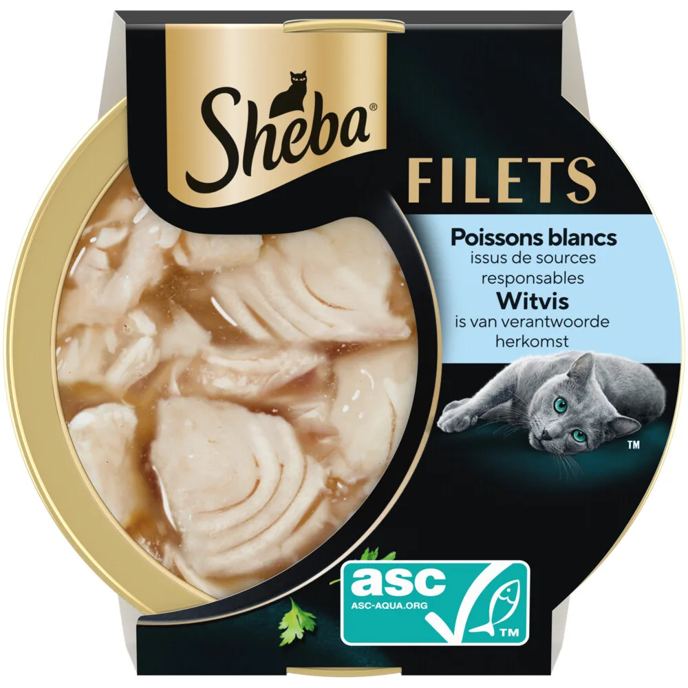 Kattenvoer Nat Filets in Saus Witvis 60gr van Sheba – productfoto