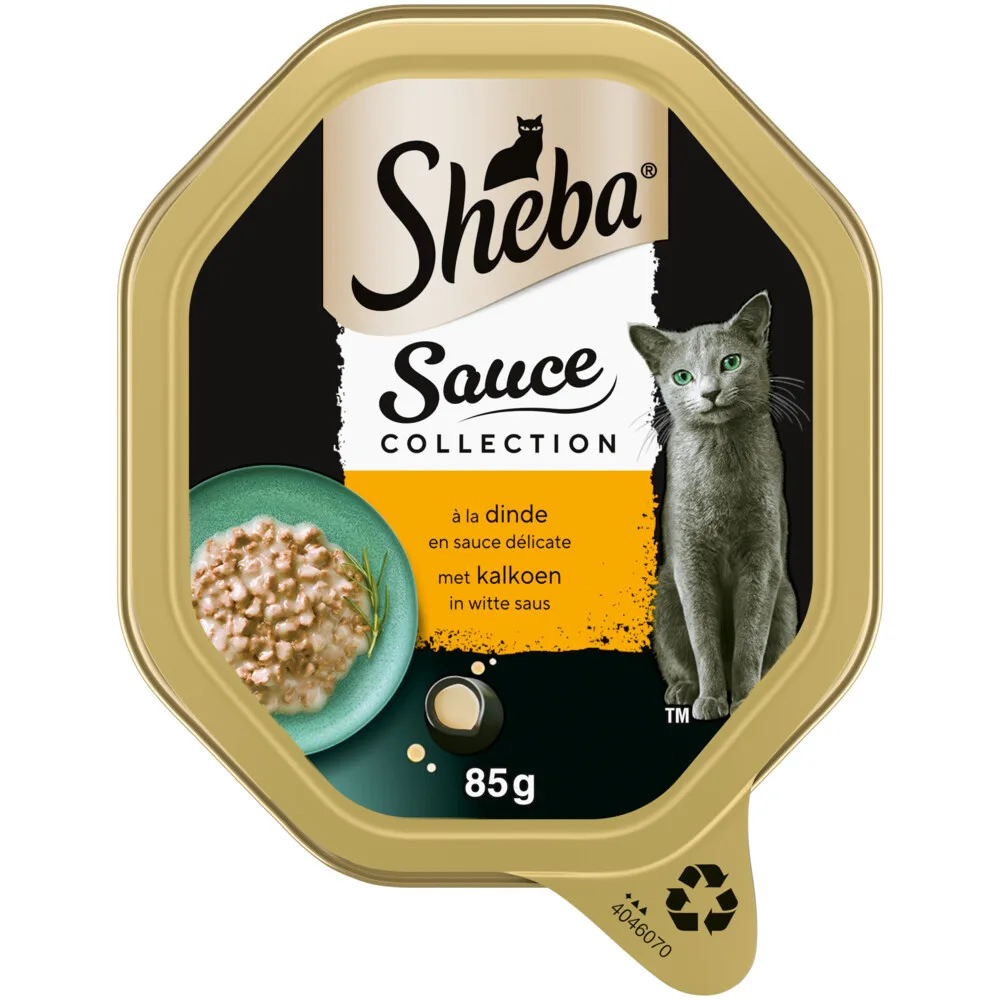 Kattenvoer Nat Sauce Collection Kalkoen in Witte Saus 85 gr van Sheba – productfoto
