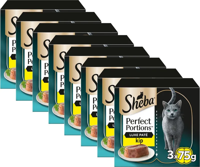 Kattenvoer - Perfect Portions - Natvoer - Luxe Kip Paté - 24 x 75gr de Sheba – photo produit