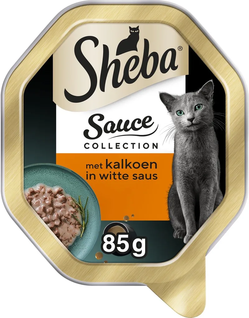 Kattenvoer - Sauce Collection - Kalkoen in Saus - kuipjes 22x85g de Sheba – photo produit