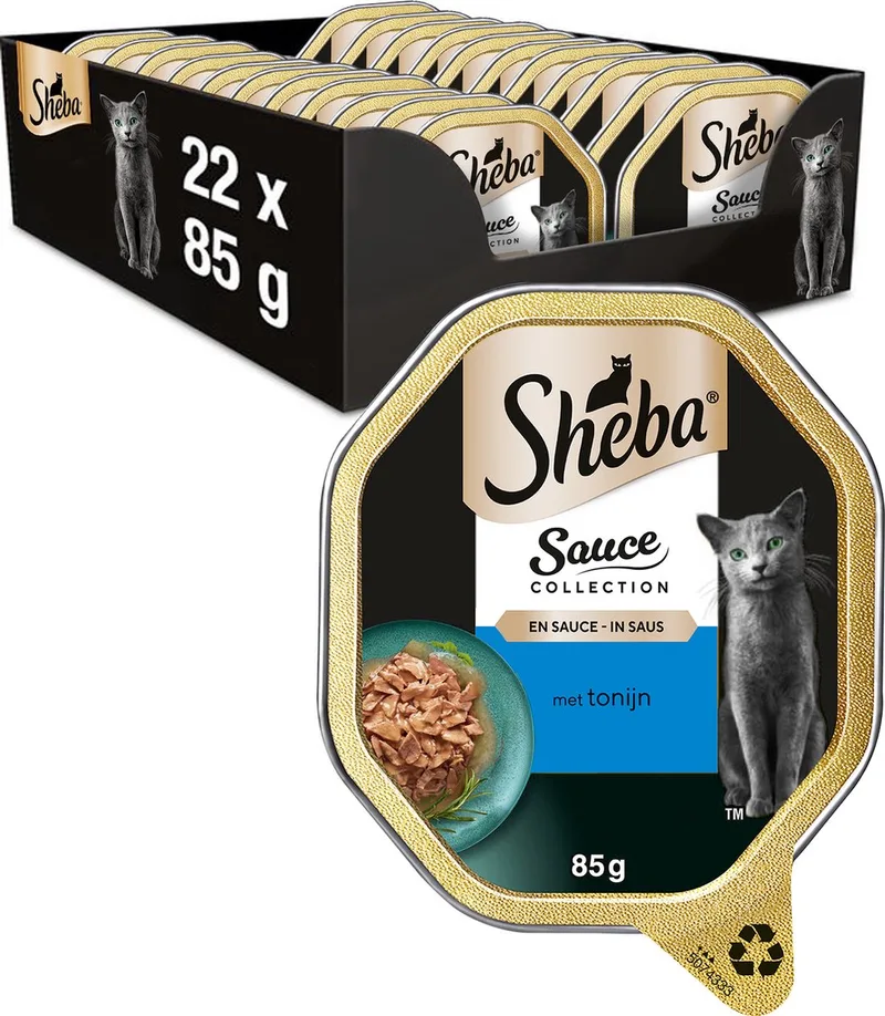 Kattenvoer - Sauce Collection - Tonijn - Kuipjes - 22x85g von Sheba – Produktfoto