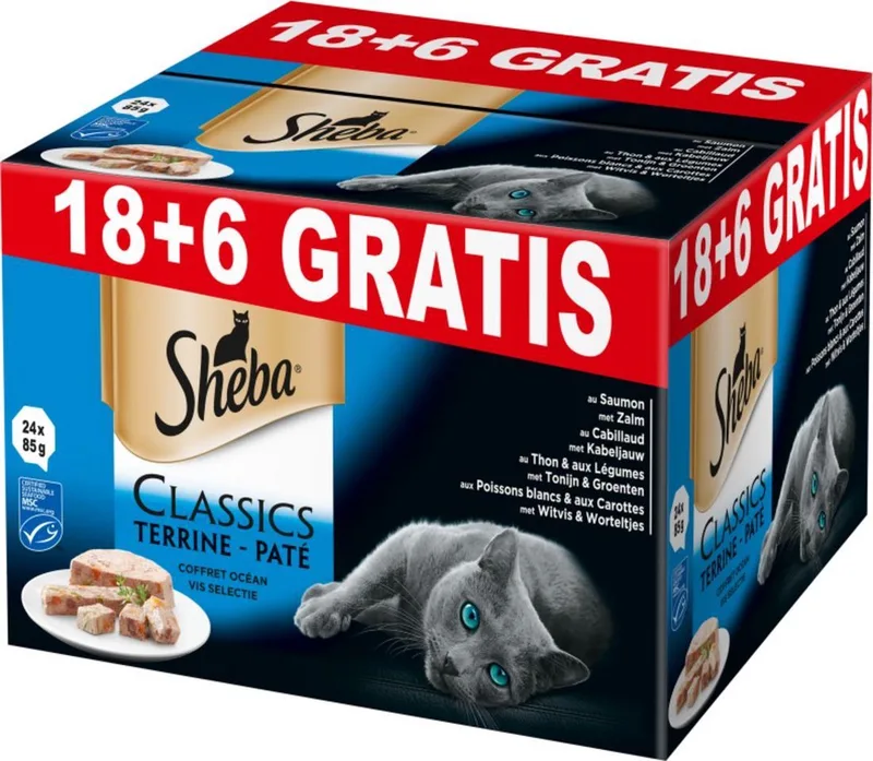 Kattenvoer Sheba Alu Classics Fish 18+6 Promo Pack by Sheba – product photo