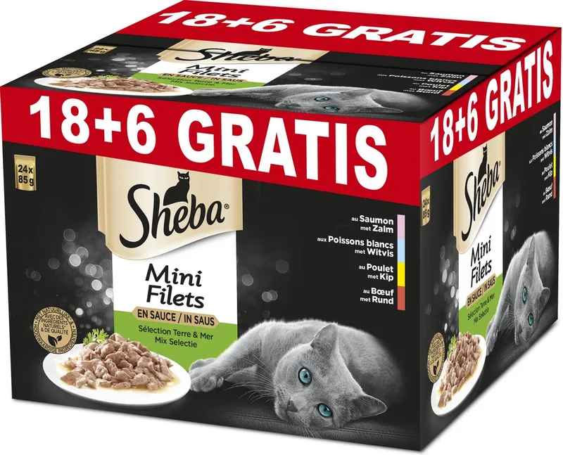 Kattenvoer Sheba Pouch Terre&Mer 18+6 Promo Pack de Sheba – photo produit