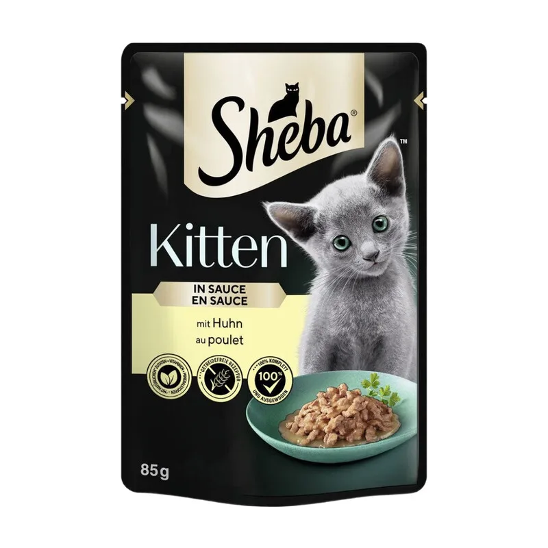 Kitten Nassfutter für Katzen in Sauce mit Huhn 28 x 85 g von Sheba – Produktfoto