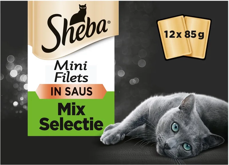Mini Filets Adult Kattenvoer Natvoer Selectie van de Chef Maaltijdzakjes 12 x 85 gr by Sheba – product photo