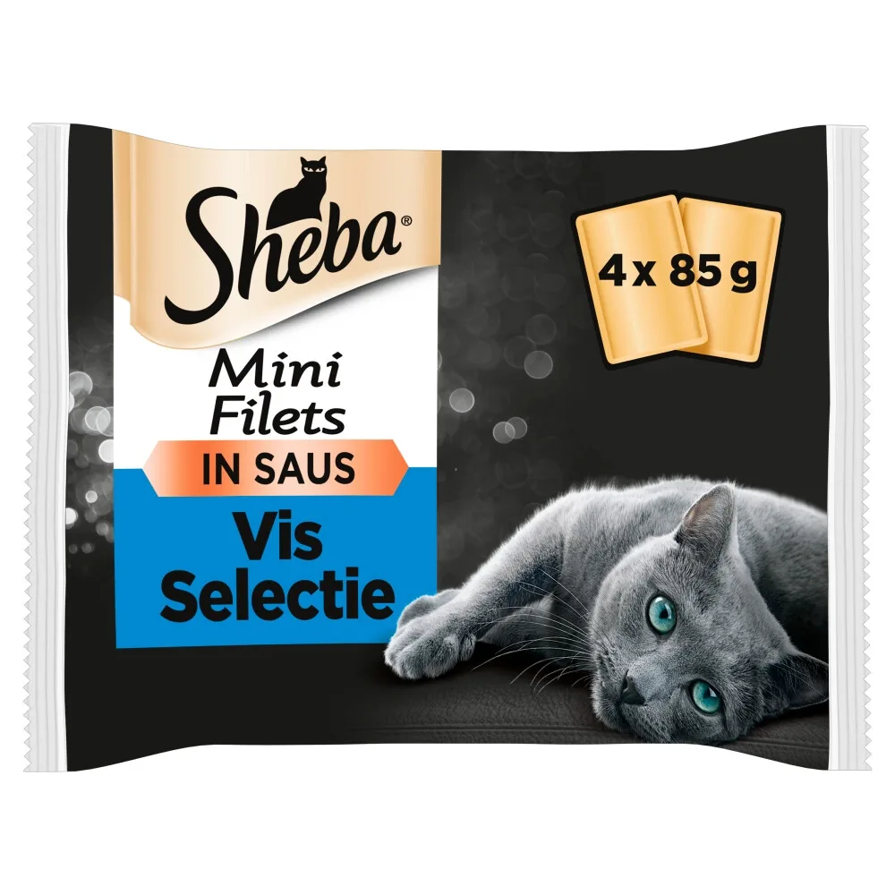 Mini Filets Adult Kattenvoer Natvoer Vis Selectie in Saus Kuipjes 340 gr von Sheba – Produktfoto