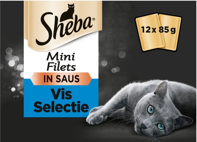 Mini Filets Adult Kattenvoer Natvoer Vis selectie Maaltijdzakjes 12 x 85 gr by Sheba – product photo