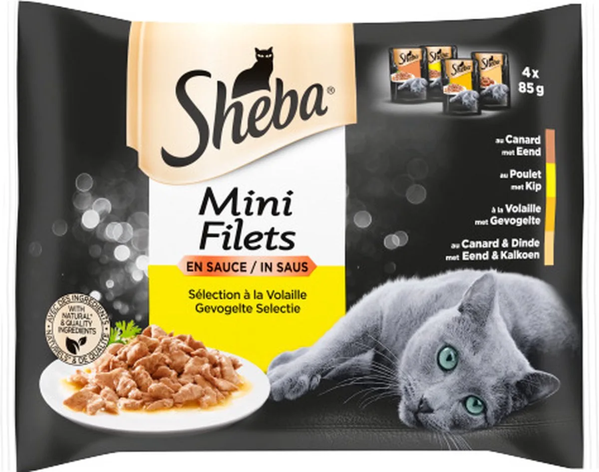 Mini Filets Gevogelte in saus - 4x85g by Sheba – product photo