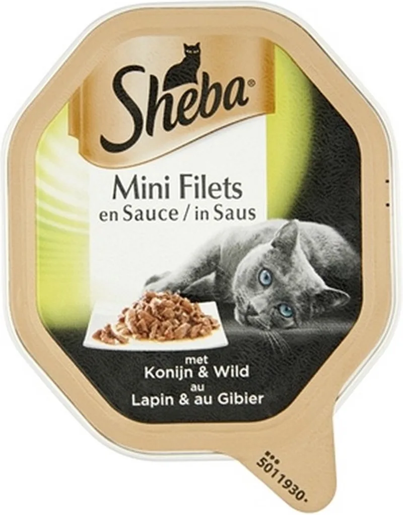 Mini Filets in Saus Katten Natvoer - Konijn & Wild - 22 x 85 gram by Sheba – product photo