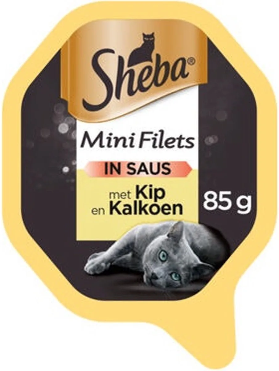 Mini Filets in saus - Kip & kalkoen - 44 x 85 g by Sheba – product photo