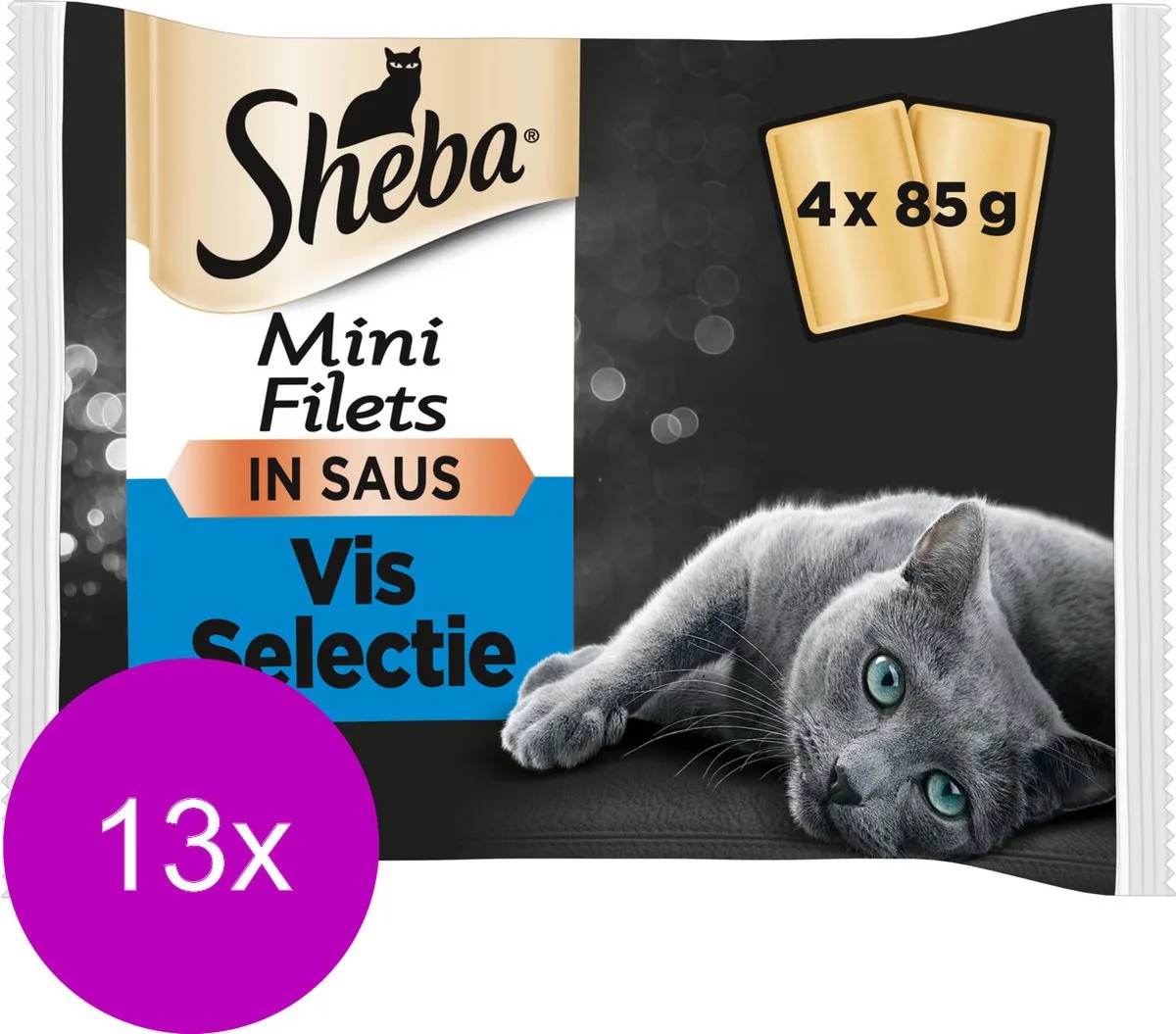 Mini filets in saus Vis klein - 13x 4x85g by Sheba – product photo