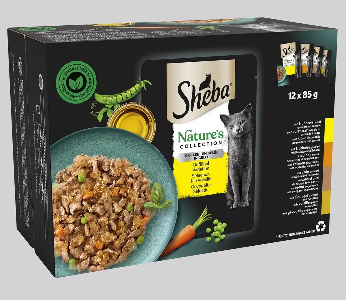 Nature's Collection Gevogelte Selectie In Gelei Maaltijdzakjes 12x85g van Sheba – productfoto