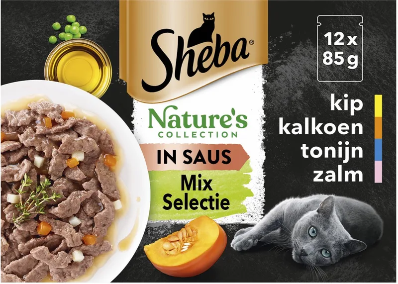 Nature's Collection Kattenvoer Natvoer Mix Selectie in Saus Maaltijdzakjes 12 x 85 gr by Sheba – product photo