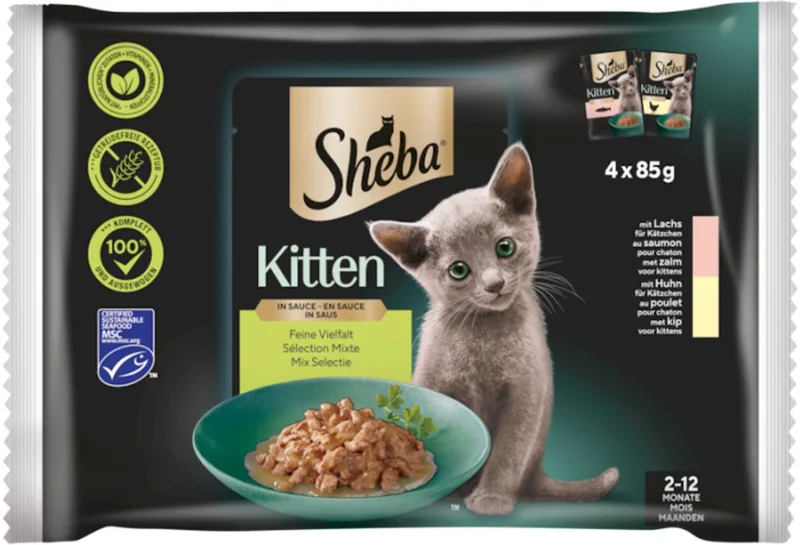 Natvoer voor Kitten Pouch 4x85g by Sheba – product photo
