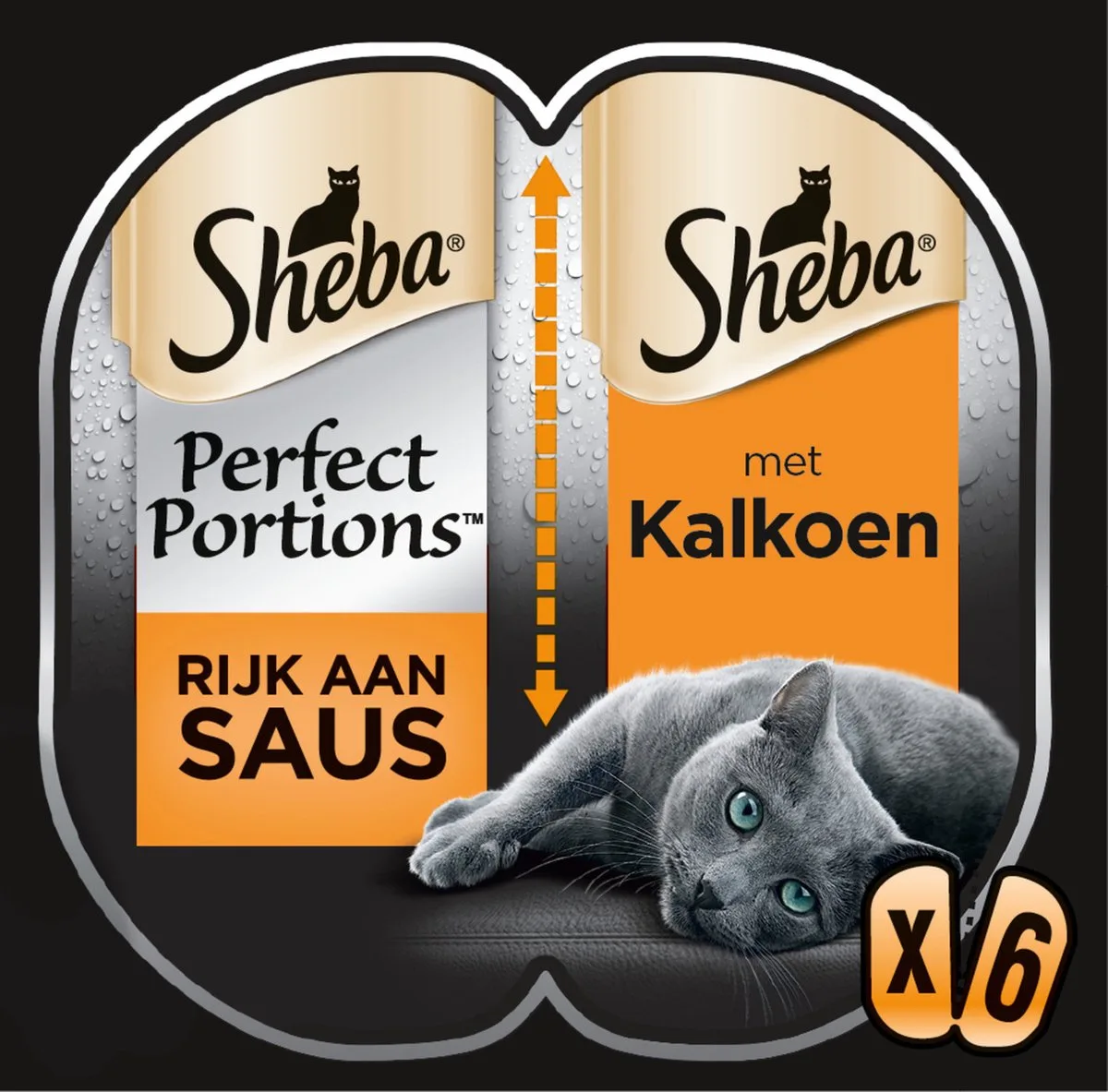 Perfect Portions Adult 6x37.5 g - Kattenvoer - Kalkoen&Saus de Sheba – photo produit
