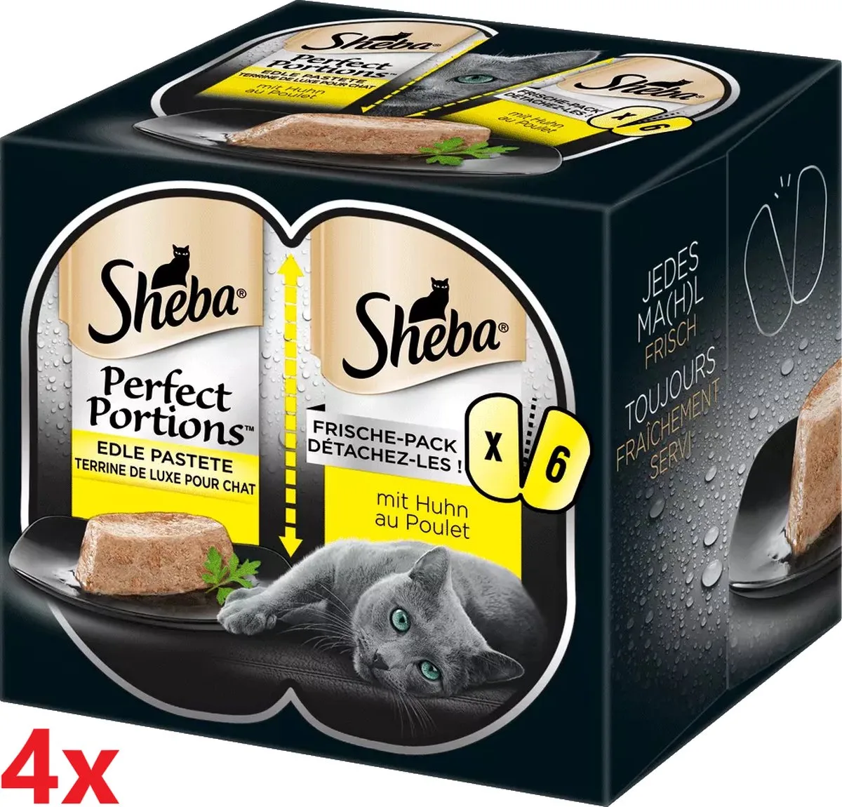 Perfect Portions - Adult Paté Kip - 4 verpakkingen van 3x2stuks von Sheba – Produktfoto