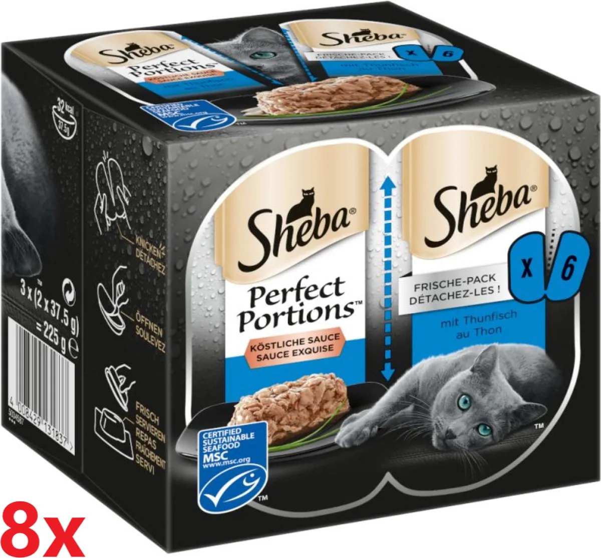 Perfect Portions - Adult Paté Tonijn - 8 verpakkingen van 3x2stuks von Sheba – Produktfoto