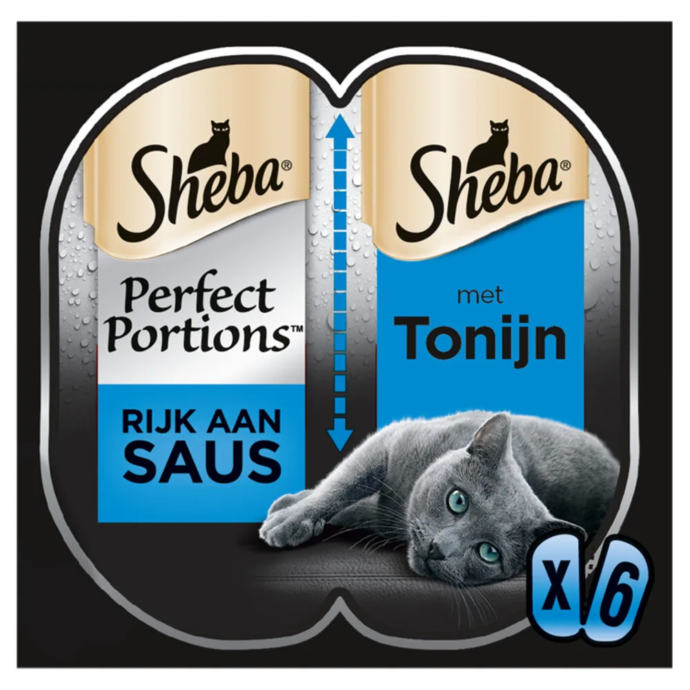 Perfect Portions Kattenvoer Natvoer Tonijn in Saus 3 x 2 stuks von Sheba – Produktfoto