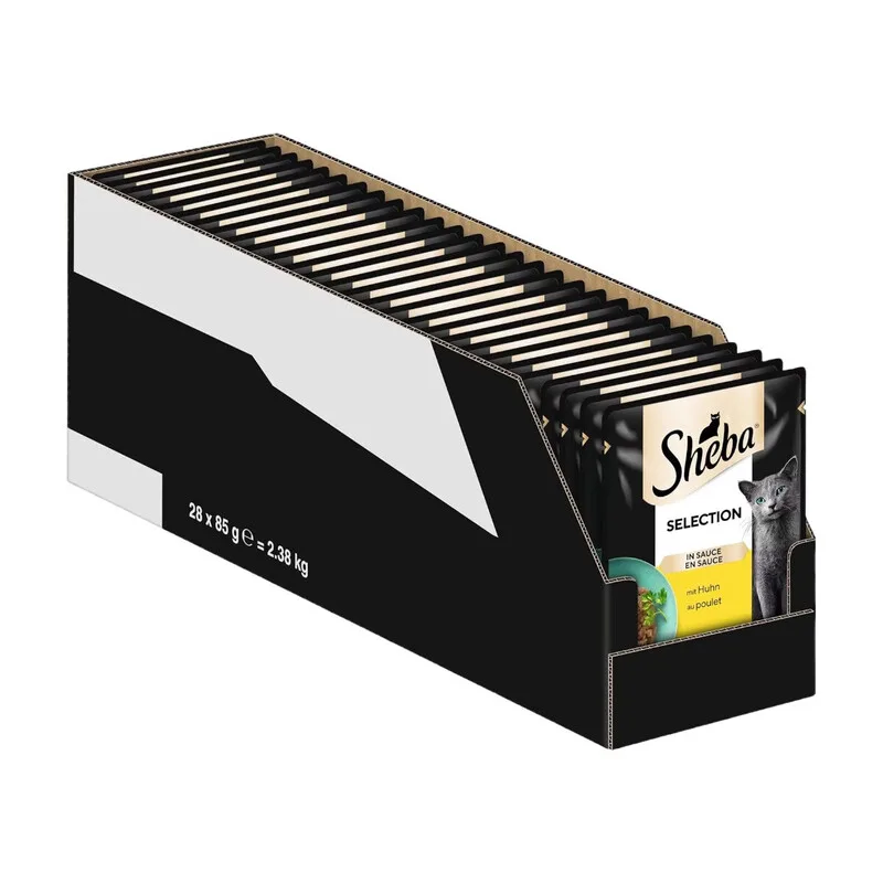 Sauce Collection Katzen Nassfutter im Portionsbeutel mit Huhn 28 × 85 g von Sheba – Produktfoto
