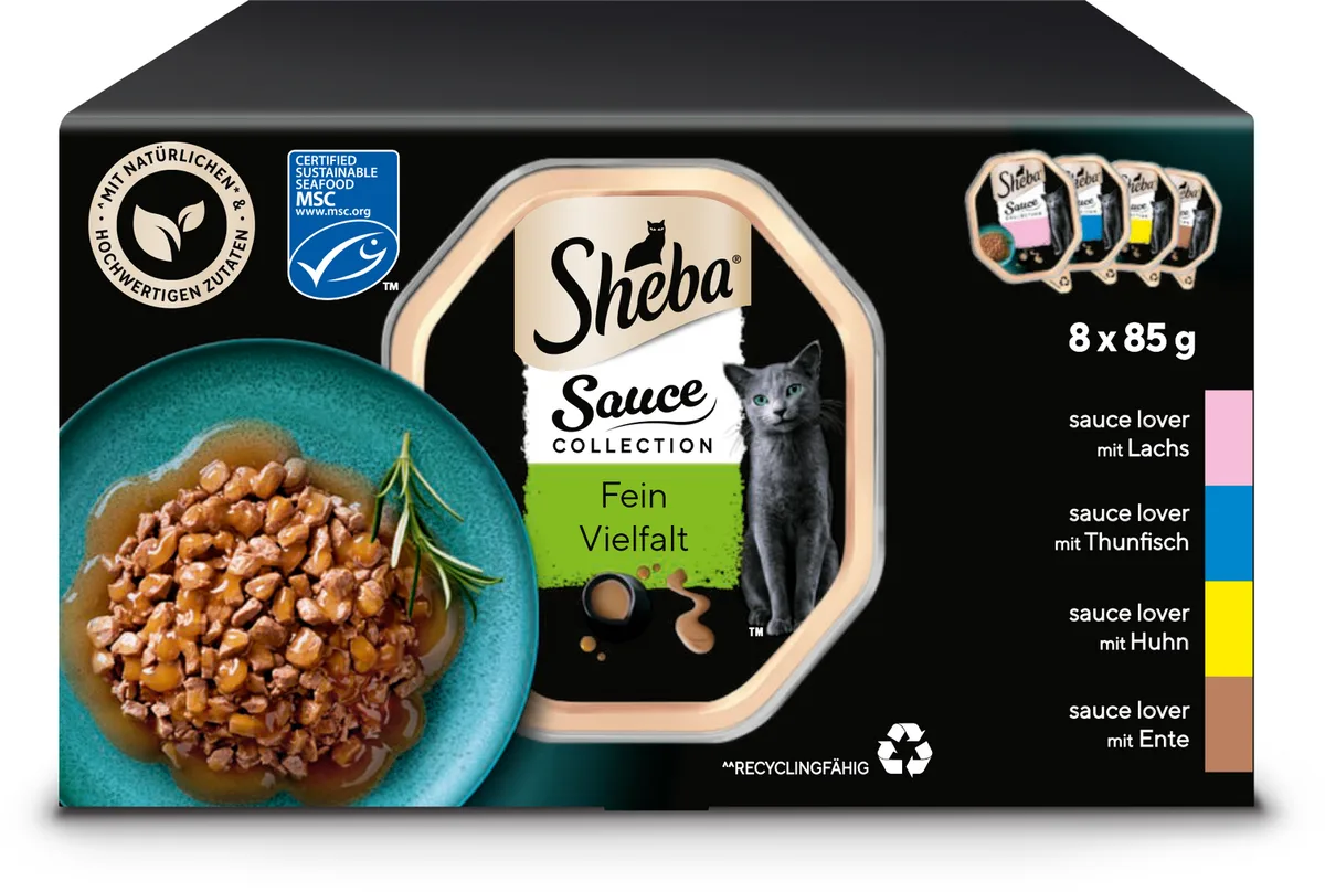 Sauce Lover in Sauce Feine Vielfalt 8x85g - 680 g von Sheba – Produktfoto
