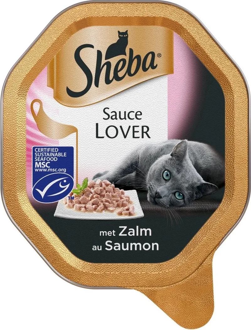 Sauce Lover Zalm - Kat - Volledig natvoer - 22 x 85 gr de Sheba – photo produit