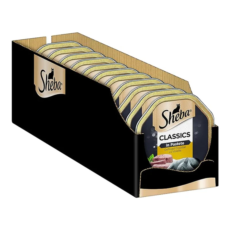Schale Nassfutter für Katzen Classics in Pastete mit Geflügel Cocktail 2 x 11 x 85 g de Sheba – photo produit