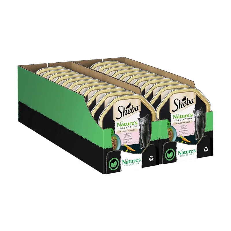 Schale Nassfutter für Katzen Nature’s Collection in Sauce mit Lachs 2 x 11 x 85 g von Sheba – Produktfoto