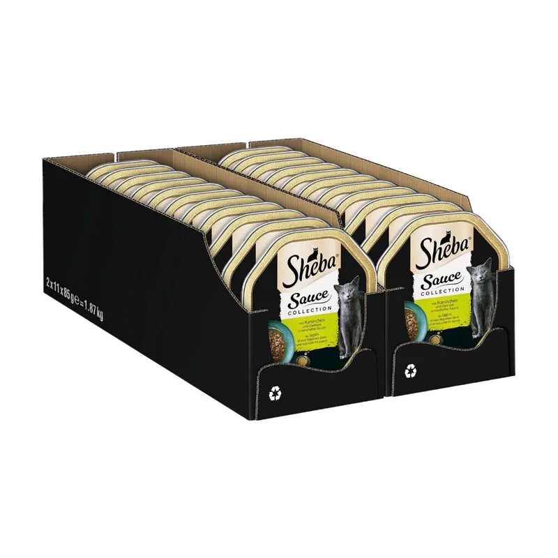 Schale Nassfutter für Katzen Saucen-Kollektion mit Kaninchen und Gemüse 2 x 11 x 85 g von Sheba – Produktfoto